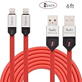 iPhone Charger, Gaoye 6FT 8Pin Lightning Cable Powerline Nylon Braided Charging Cable Extra Long USB Sync Cord for iphone se, 7, 7 plus, 6s, 6s plus, 6 plus, 6, 5s 5c, iPad Mini, Pro, iPod (2 Pack)