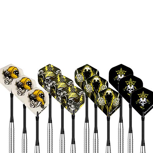Gallop Chic Darts Flight, 48 Pcs Skull Flights, Standard and Durable PET Dart Feather, Perfect Accessories Equipment Supplies for Soft/Steel Tip Dart Games