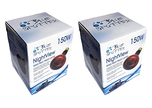 Blue Spotted NightView Wild-Red Heat Lamp Ideal As A 24 Hour Heat Source for Your Pet Reptiles and Amphibians! (150 Watt 2 Pack)