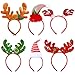 Tin Field Santa Hats (6 Pack), Christmas Party Hats Christmas Reindeer Costume Headbands for Christmas Holiday Party
