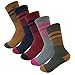 SEOULSTORY7 5Pack Women's Multi Performance Padded Hiking/Outdoor Crew Socks Vintage Stripe 5Pair Medium