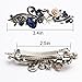 Cubaco 3 Pack Crystal Rhinestones Barrettes French Hair Clip French Clip Flower Design Hair Clips Barrette Bridal Wedding Formal Event Hair Accessory