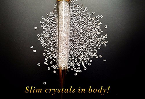 Rose Gold Pen Bling Diamond Pens Fine Black Ink Pen-6 Pack and 6 Extra Refills (Rose Gold 6 Pack)