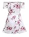 EBUYTIDE Women's Off Shoulder Short Sleeve Print Floral Summer Short Cocktail Swing Dress Medium