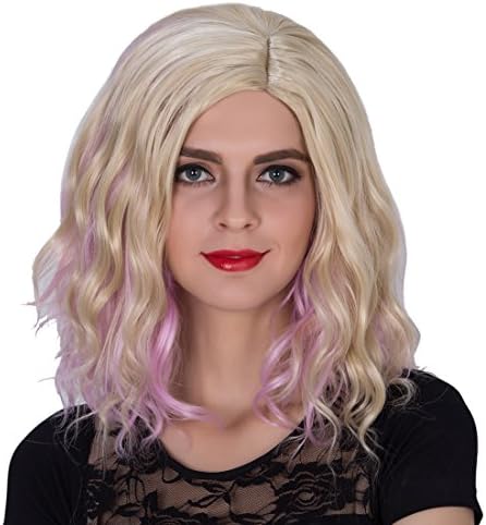 Ecvtop Natural Hair Replacement Cosplay Daily Party Wig ,Blonde Ombre Pink