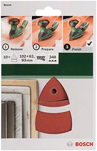 Bosch 2609256A66 Sanding Sheets for Orbital Sanders 102 x 62.93 cm Number of Holes 11 Grit 240 Pack of 10 - Image 3