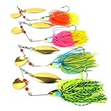Aorace Spinnerbait Metal Sequins Lures Silicone Skirt Jig Fishing Lure Wobbler Spinner Beard Tackle