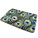 newplenty Doormat Entrance Floor Rug Indoor Mat Non-Slip Flannel for Bedroom Bathroom Living Room Kitchen Home Decorative 60x40CM (Peacock Feather)