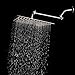 Lordear Shower Head with Extension Arm, 10 Inch Solid Square Ultra Thin 304 Stainless Steel Rain Shower Head with Solid Brass 11 Inch Adjustable Extension Arm,Brushed Nickel
