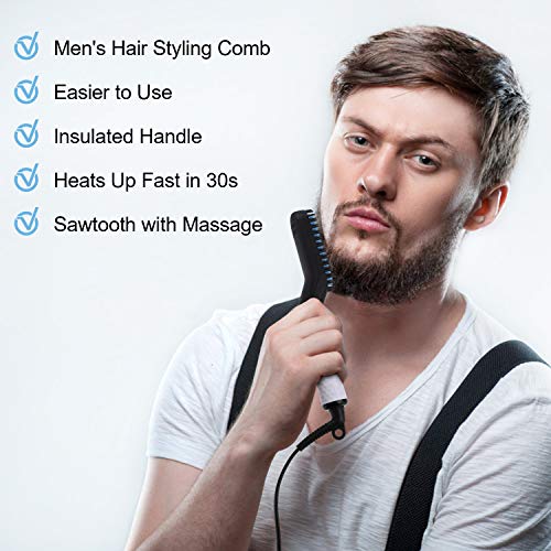 Beard Straightener for Men, Vimpro Multifunctional Electric Hot Comb and Beard Straightening Brush Hair Straightening Comb with Dual Voltage 110-240V Great for Travel