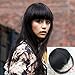 AOSOME Real Human Hair Bang with Temple Thick Clip In Hair Fringe Exension,1b Black