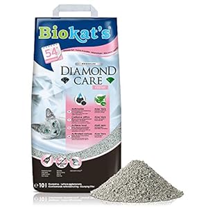 Biokatʼs Diamond Care Fresh with Baby Powder scent – Fine cat litter with activated carbon and aloe vera – 1 bag (1 x 10…