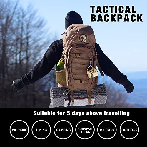Mardingtop 50L Molle Hiking Internal Frame Backpacks with Rain Cover