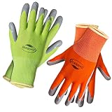 Gardening Gloves for Women Small Size. (2 pairs per package) Super Grippy Garden Gloves from Breathable Nylon coated with puncture-resistant nitrile