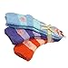 6 PAIRS WOMEN COZY FUZZY NON SKID STRIPES SUPER SOFT WINTER SLIPPER SOCKS 9-11, Bstripes (Non-skid), One Size