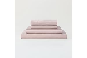 Sijo Premium 100% Austrian Eucalyptus Lyocell Tencel Sheet, 1 Flat Sheet Only, Arch Digest 2022 Best Cooling Sheets Award Winner (Blush, 1 Flat Sheet Only Full/Queen)