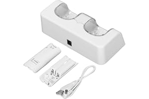 shenruifa Remote Battery Charger with Power Cord Stable Portable Dual Charging Station Dock for Wii Game Remote Control Batte