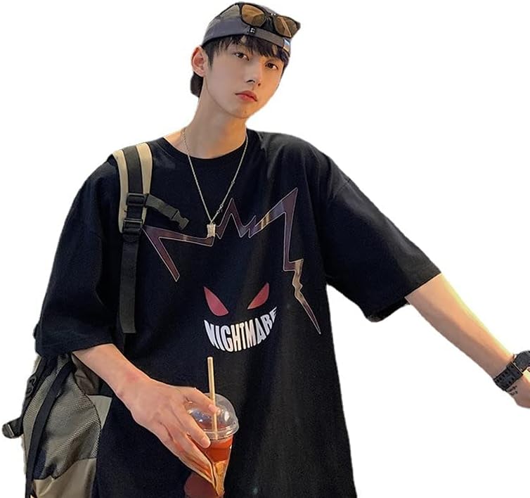 Men's Y2k Graphic Print Oversized T-Shirts Grunge Punk Gtoh