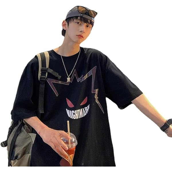 Men's Y2K Grunge Oversized T-Shirt Summer Cartoon Print
