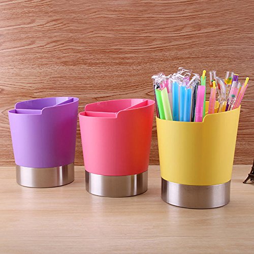 image for MyLifeUNIT Straw Dispenser Holder, 3 Compartments Plastic Straw Dispen
