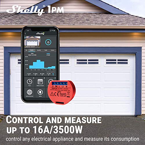Shelly 1 One PM Smart Relay Switch WiFi Open Source Wireless Home Automation iOS Android Application (4 Pack) - Thumbnail 5