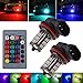 EEEKit 2Pcs 12V 27SMD 5050 Multi-Color RGB LED Fog Lights Driving Bulbs Remote H8/H11
