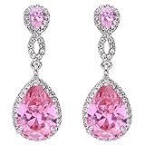 EVER FAITH Austrian Crystal Zircon Wedding 8-Shaped Pierced Dangle Earrings