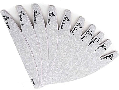 Professional Acrylic Nail File Set, Buffer Double Sided Colorful Emery Board for Women, 100 180 Grit (gray)