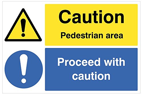 Caledonia Signs 58909 Caution Pedestrian Proceed With Caution Floor Sign
