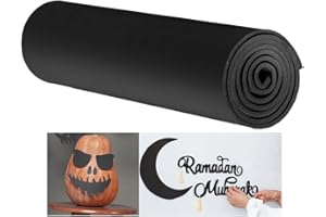 SHIWAGIN Extra Large 16"X197" Eva Foam Cosplay Sheets - High Density Foam Pad - 4mm Dense Eva Foam Roll Padding - Thick Black Craft Foam Sheet for Kids Adults Art Craft Halloween Costume DIY Project