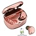 LarKoo Mini Wireless Double Twins in-Ear Earbuds Headphones with Charging Box Noise Mic Cancelling Sweatproof Bluetooth Earphones Headset for iPhone iPad and Other Smartphones HV-316T (Pink)