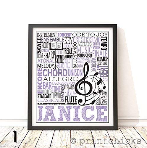 Music Typography Personalized Print - PrintChicks Musical Art Decor Poster. SHIPS 1-2 DAYS, ARRIVES BEFORE CHRISTMAS!