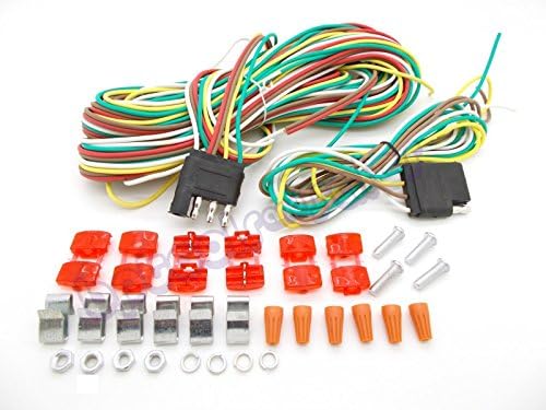 25ft 4 Way Trailer Wiring Connection Kit Flat Wire Extension Harness Boat Car RV