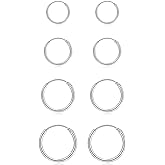 Silver Hoop Earrings- Cartilage Earring Small Hoop Earrings for Women Men,4 Pairs of Hypoallergenic 925 Sterling Silver Tragus Earrings