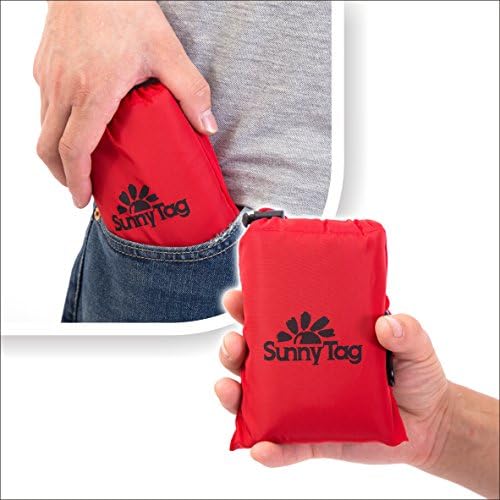 Large Outdoor Mat 55"x66", Compact Pocket Size Blanket Tarp Waterproof - Sand Proof-Puncture Resistent Camping, Beach, Picnic and Community Event. Free Carabiner