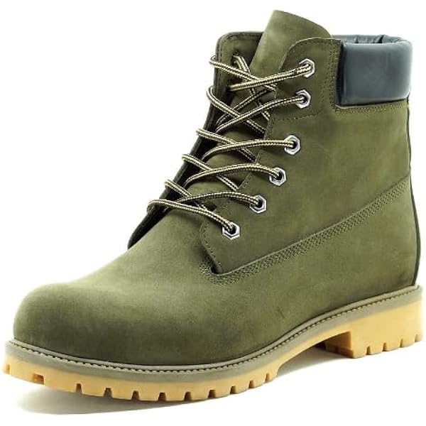 Madden Mens Olive Green Brogue Detailing Lace-Up Front Heel Pull-Tab Padded 8 Amazon.com | MADDEN Mens Olive Green Brogue Detailing Lace  main image 3