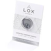 LOX Women's Secure Earring Backs - for All Types of Earrings - Easy to Adjust, Hypoallergenic, Safe and Easy to Use Earring Backs Replacements - 2 Pairs - Gold (Silver)