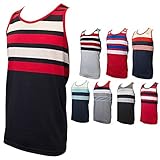Enimay Men's Summer Hulk Solid Stripe Beach Tank Slim Fit Gym Muscle Shirt