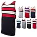 Enimay Men's Summer Hulk Solid Stripe Beach Tank Slim Fit Gym Muscle Shirt