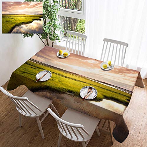 Hoomore Simple Color Cotton Linen Tablecloth Washable Aerial View