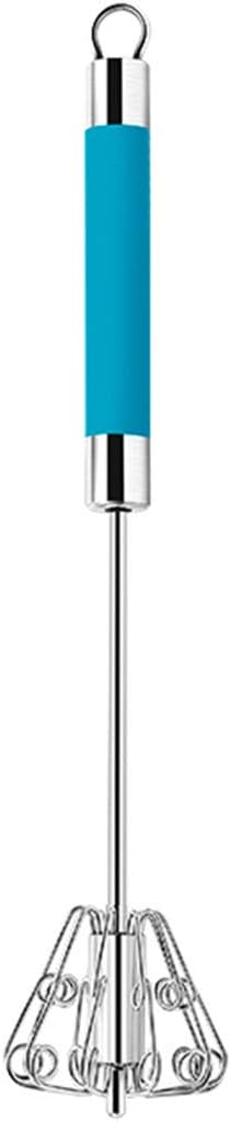 Choppan Egg Whisk Milk Frother Cake Mixer Hand Blender Push Stainless Steel Whisking Tool Egg Beater, Blue, One Size