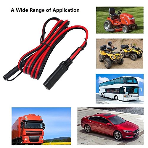 KUNCAN 12FT Sae to Sae 2 Pin Extension Cable DC Power 16awg Heavy Duty Battery Quick Disconnect/Connect Wire Harness with Sae Connectors with Dust Cap - Thumbnail 6