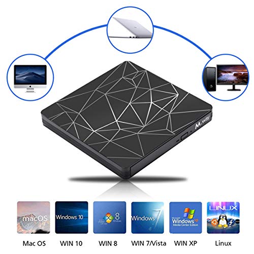 External DVD Drive, M WAY USB 3.0 External CD Player, Portable USB C DVD CD RW Optical Drive, DVD CD ROM USB Burner Writer, for Laptop PC Mac MacBook Pro Air OS Windows 7 8 10 Linux