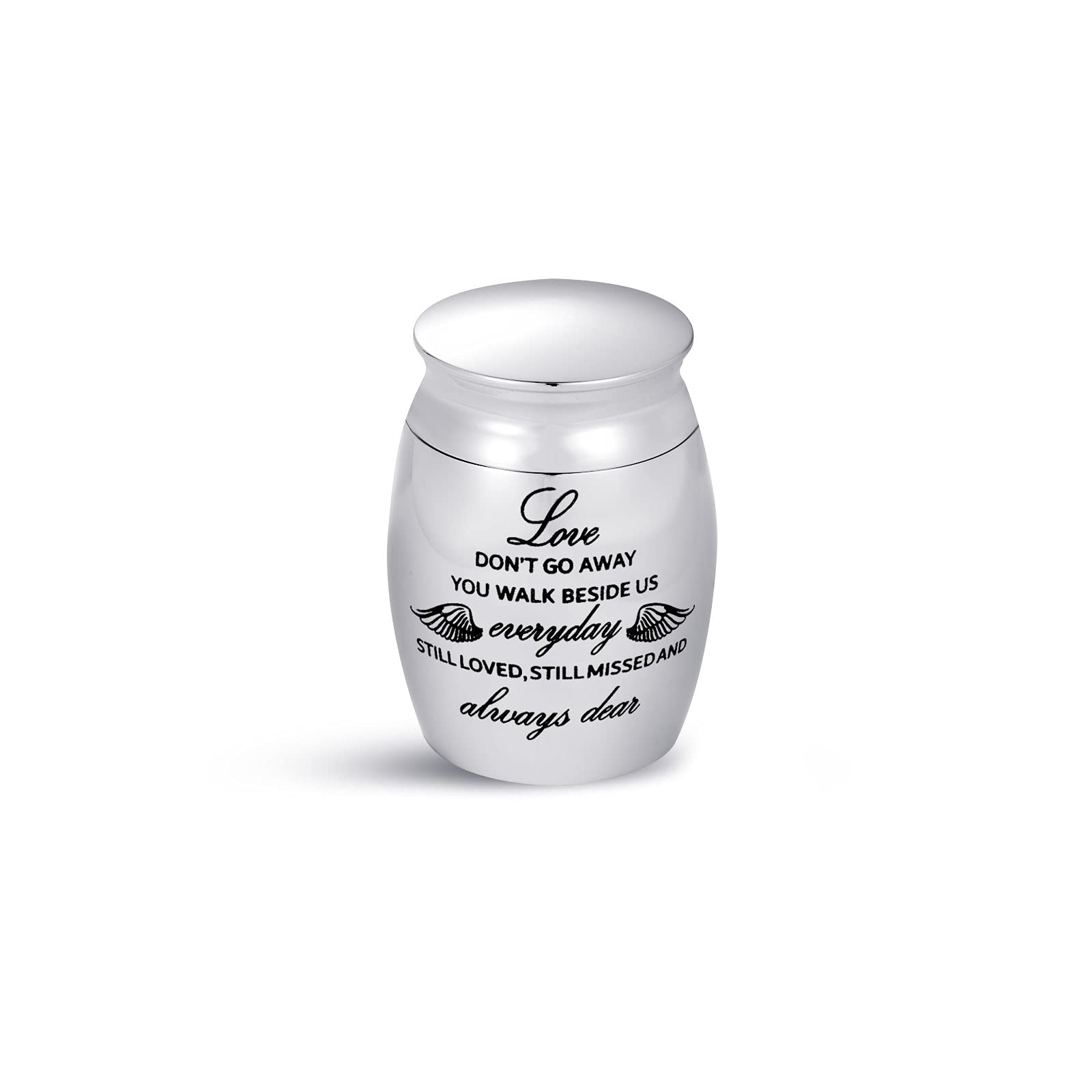 Mini Cremation Urn for Ashes Love Do not Go Away You Walk Beside us Everyday Still Loved Missed Always Dear Dad Mom Family