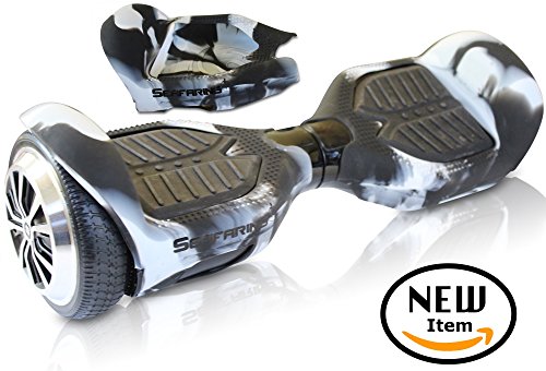 T1 SILICONE CASE for Self-balancing scooter 6.5 inch. Rubber Guard Protection Absorbs Impact While Riding Self Balancing Board. Easy Install (White Camo)