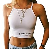 Kwok Women's Boho Tank Tops Halter Bustier Bra Vest Crop Top Shirt Blouse Cami (S)