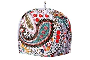 EKAVYA Cotton Tea Cozy Decorative Insulated Tea Cosy Teapot Cozies Dust Cover to Keep Tea Warm, Kitchen Home Decro for Mom, Wife, Friends (White)