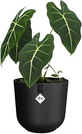 elho Jazz Round 23cm Flower Pot Indoor Plant Pot 100% Recycled Plastic Black view 3