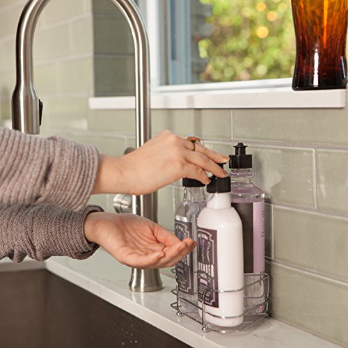 Liquid Soap & Lotion Kitchen Caddy Tri Coastal Design Silver Wire Sink Basket Set Citrus Mint