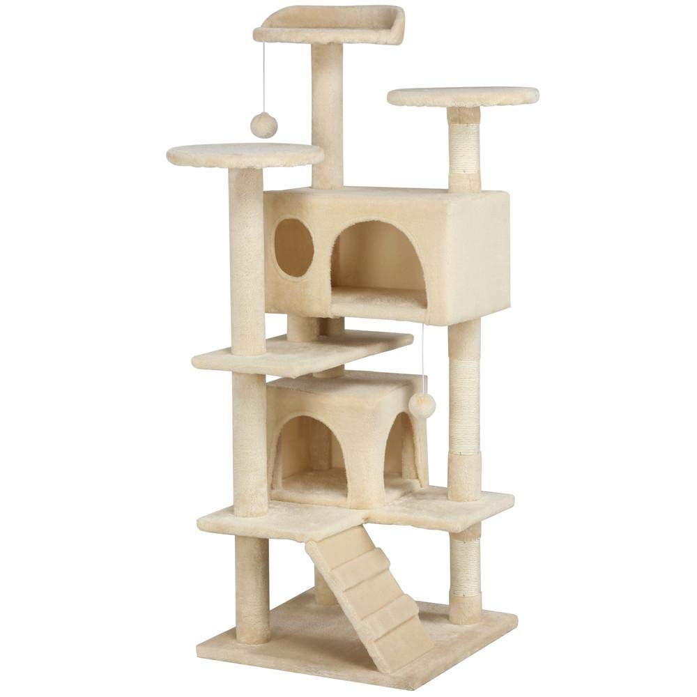 Yaheetech Cat Kitten Tree Condo Furniture Scratcher Play Beige 53\'\'H